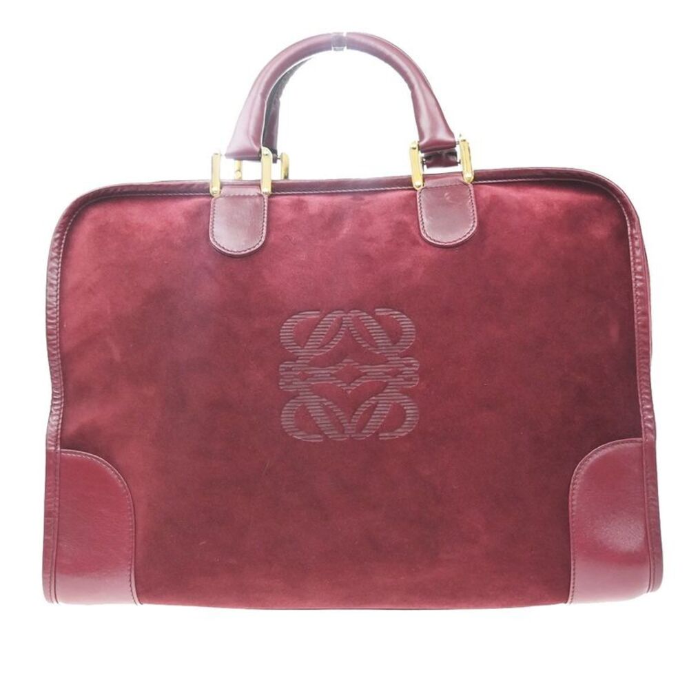 Loewe Amazona Suede Burgundy Suede Handbag